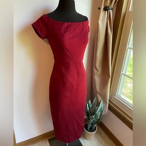 Trina Turk off the shoulder red dress